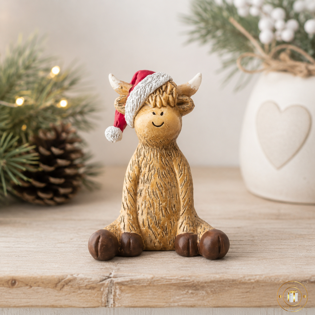 Highland Cow - Santa Hat