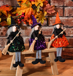 Spooktacular Halloween Sequined Shelf Sitting Witches