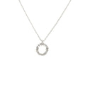 Crystal Cluster Circle Necklace in Silver