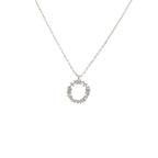 Crystal Cluster Circle Necklace in Silver