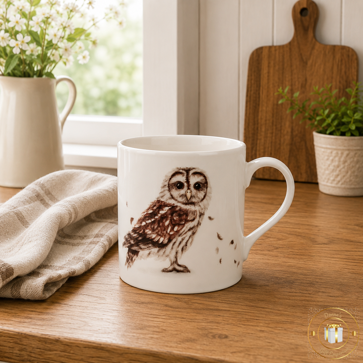 British Birds Fine China Mug - Tawny Owl