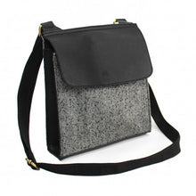 Load image into Gallery viewer, Herringbone Black Flap Bag
