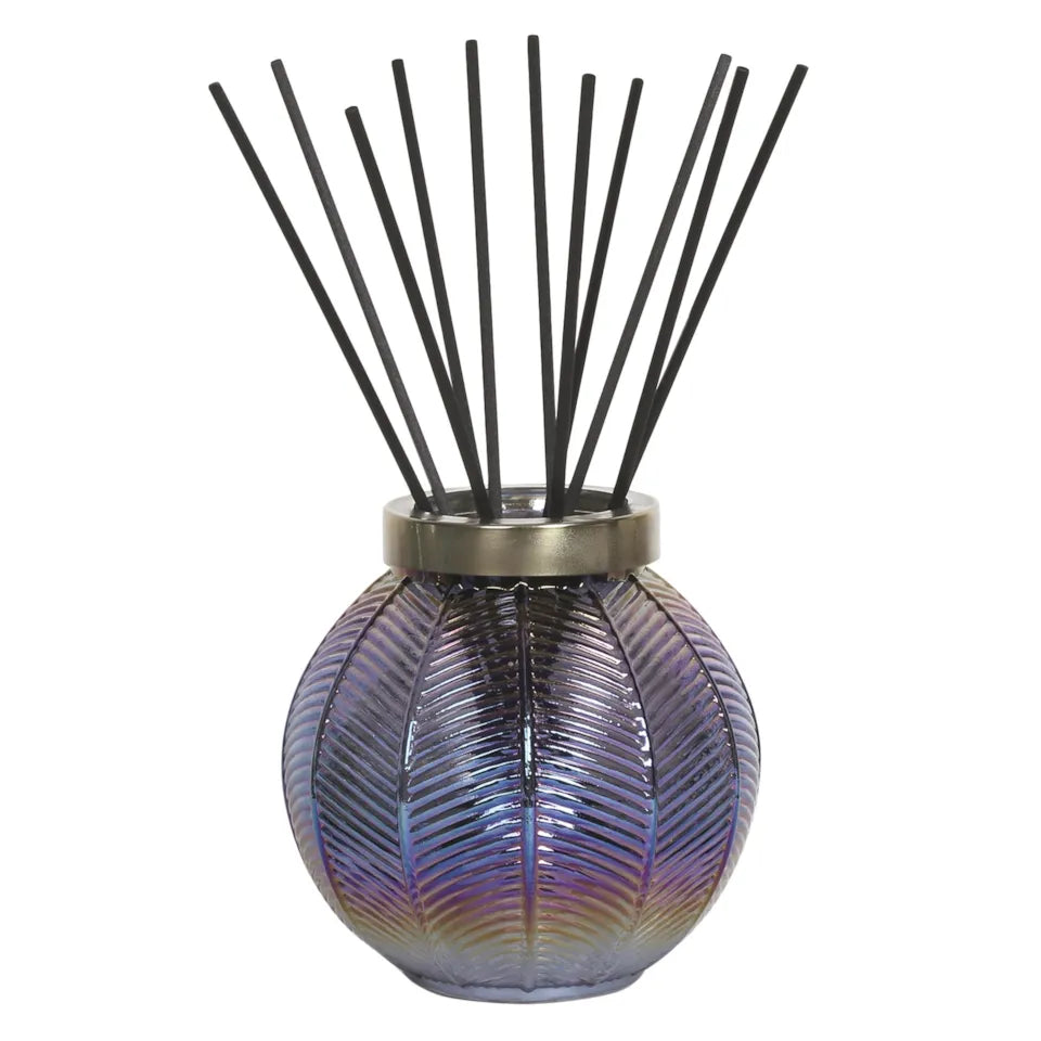 Large Glass Reed Diffuser Bottle & 50 Fibre Reeds - Indigo Lustre