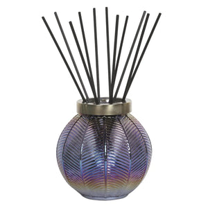 Large Glass Reed Diffuser Bottle & 50 Fibre Reeds - Indigo Lustre