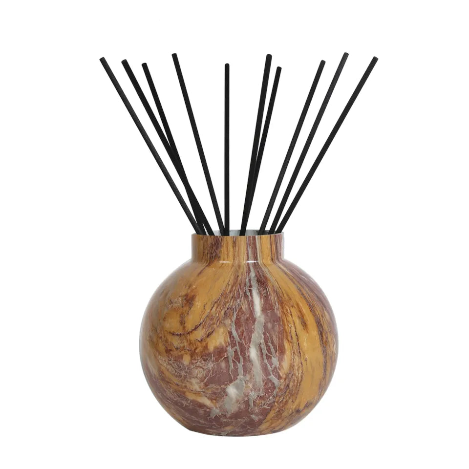 Large Glass Reed Diffuser Bottle & 50 Fibre Reeds - Breccia