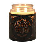 Tealight Wax Melter Burner and Candle Holder - Black & Gold Silhouette - Merry Christmas