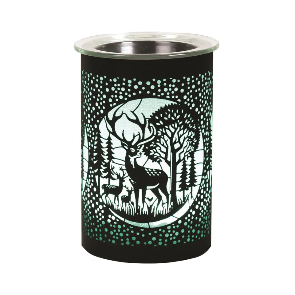 Colour Changing Electric Plug In LED Wax Warmer Black Stag Deer Family
