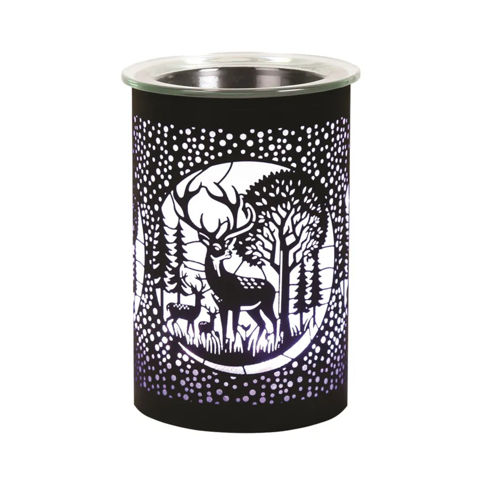 Colour Changing Electric Plug In LED Wax Warmer Black Stag Deer Family