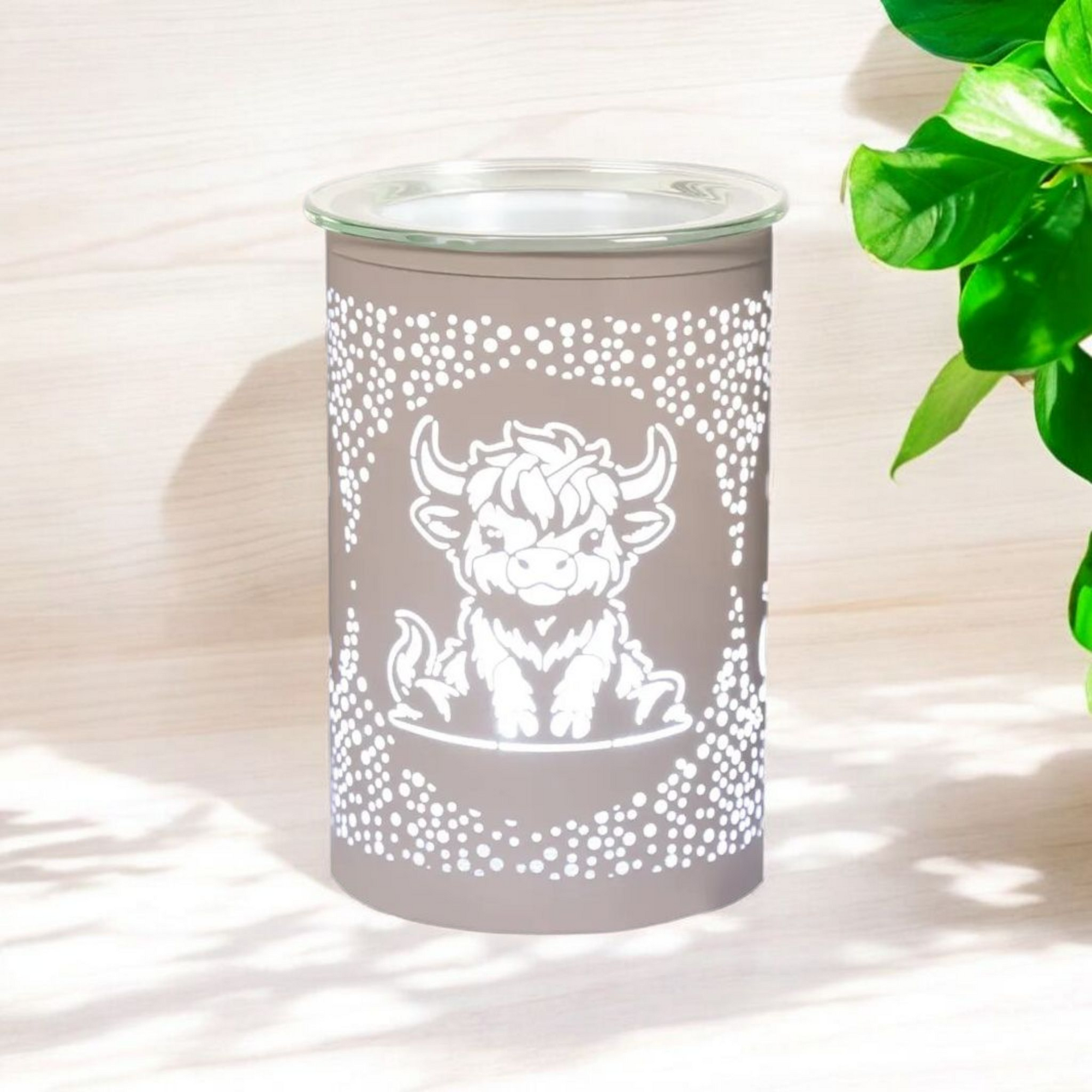 Electric Plug In LED Wax Warmer White Highland Cow