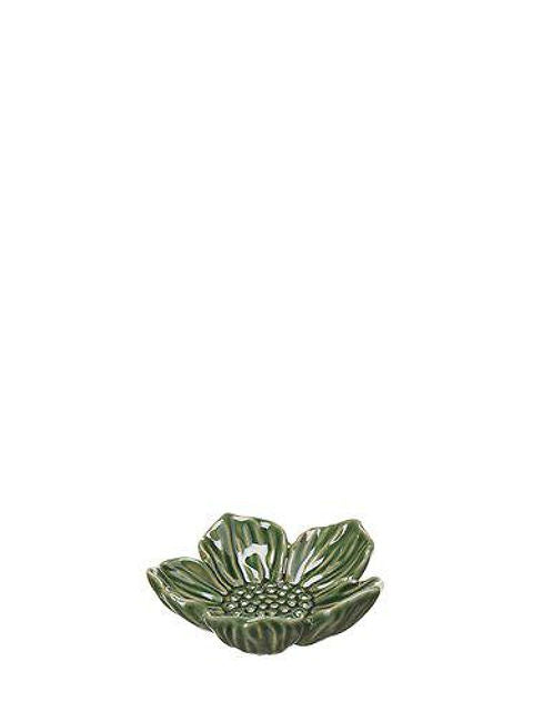 Set Of 2 Ornamental Green Flower Dishes