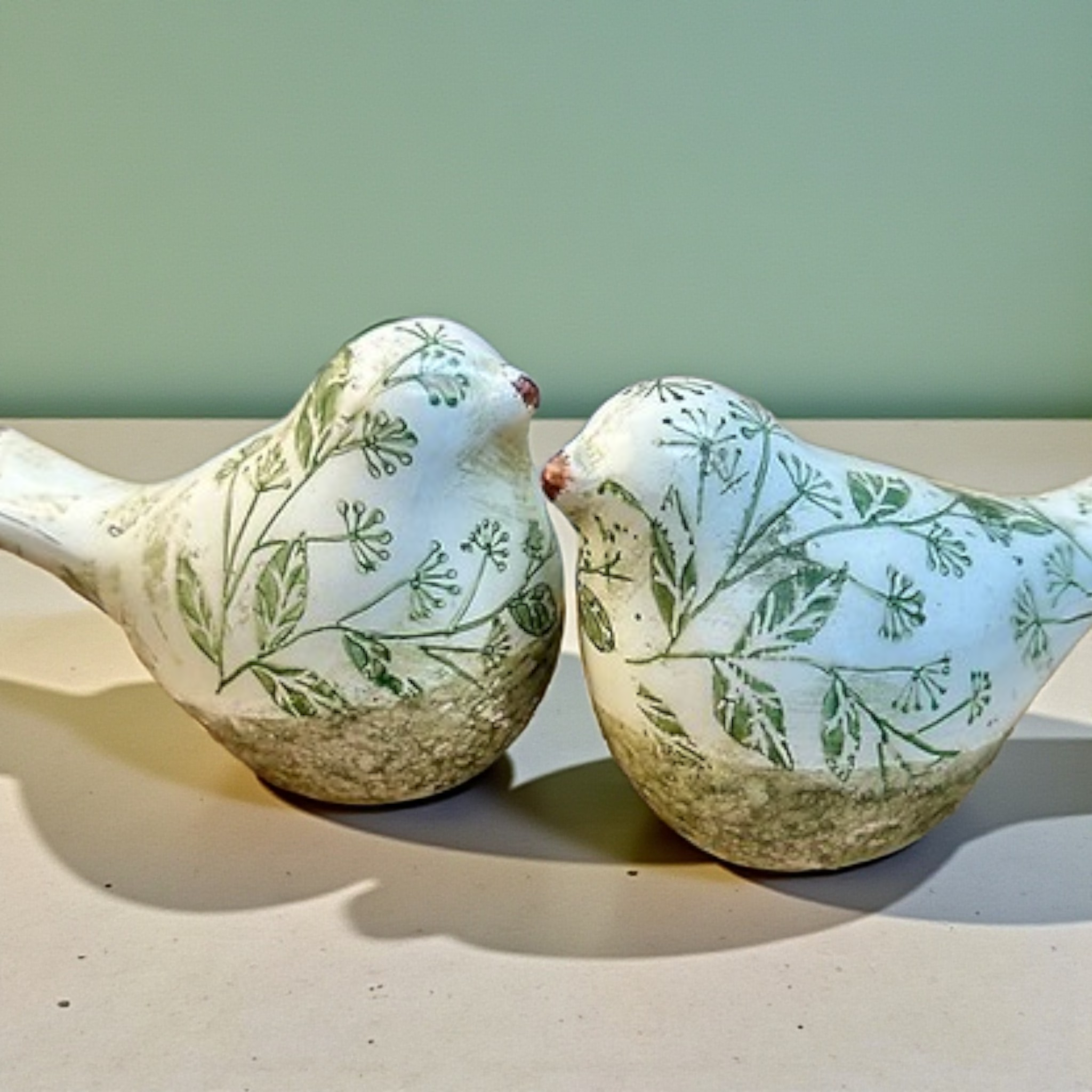 Green Leaf Ceramic Bird