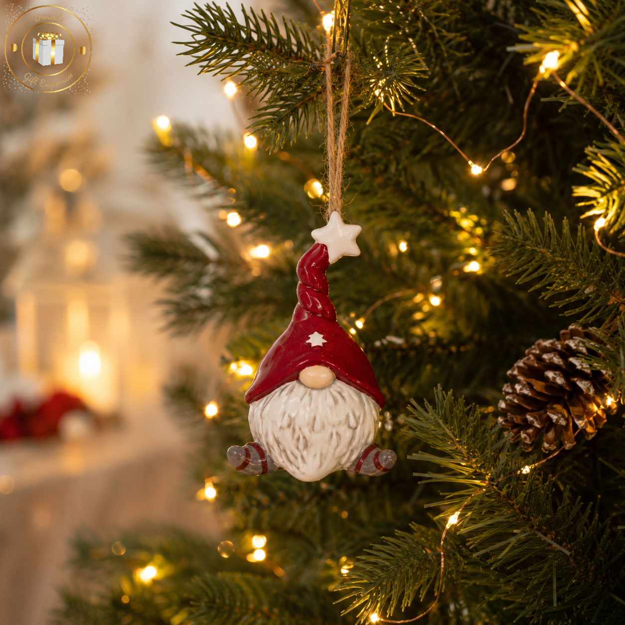 Christmas Hanging Ceramic Gonk
