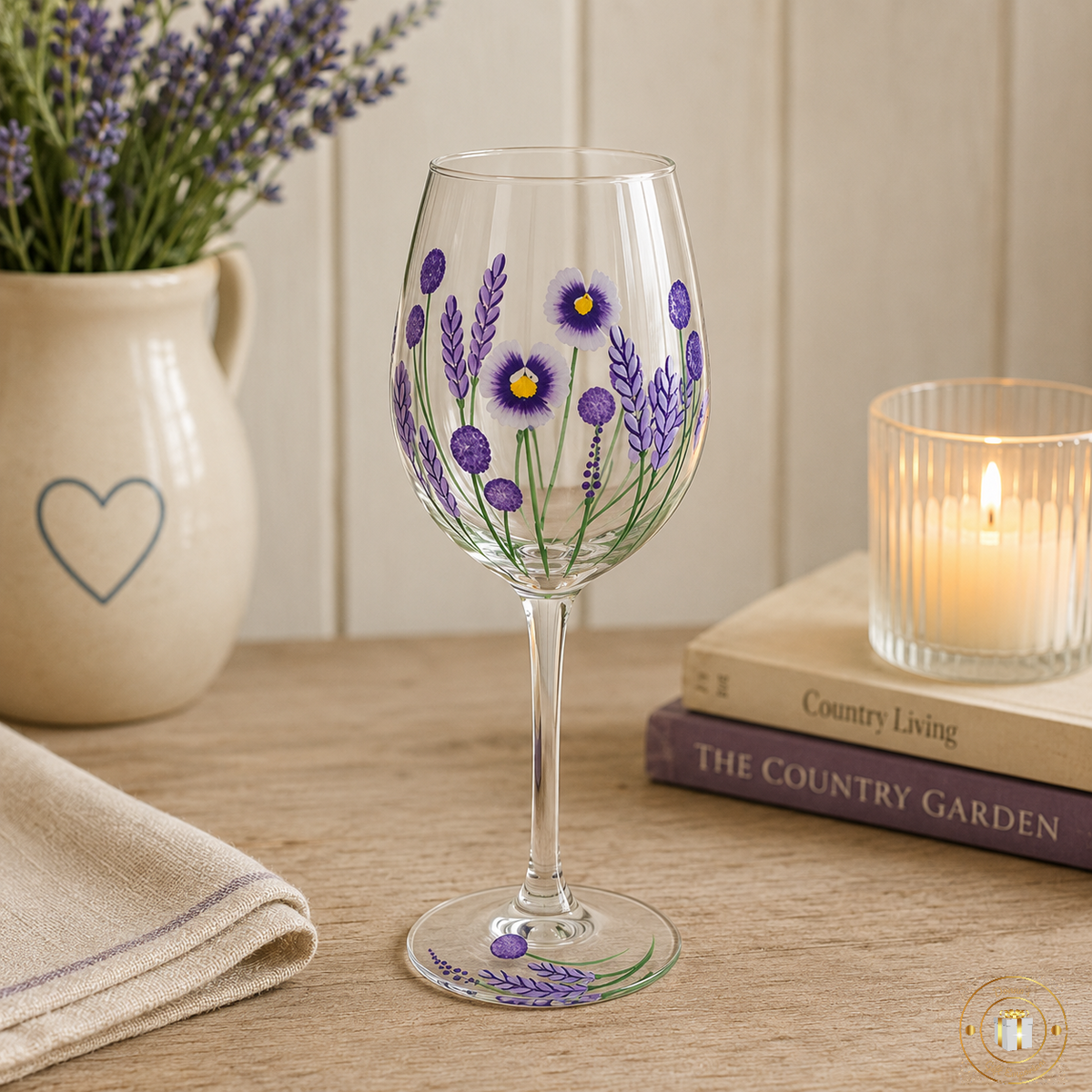 Lavender Wine Glass