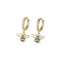 Bee Drop Huggie Earring in Gold