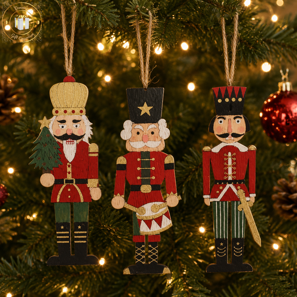 Nutcracker Soldier Hanging Decorations - Set of 3