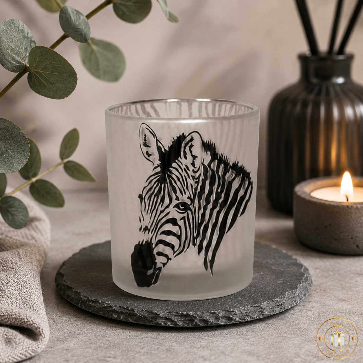 Zebra Tea Light Holder