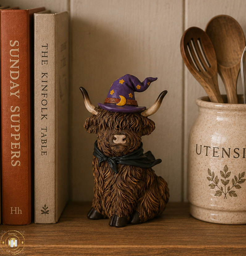 Halloween Wizard Highland Cow