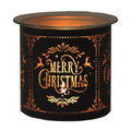 Tealight Wax Melter Burner and Candle Holder - Black & Gold Silhouette - Merry Christmas