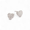 Cubic Zirconia Heart Stud in Silver