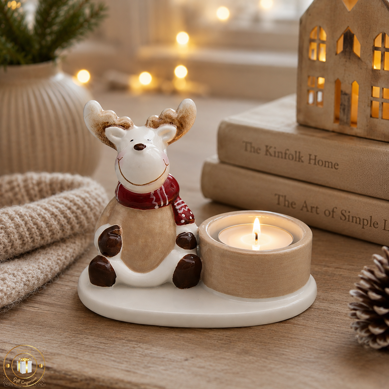 Festive Reindeer Tea Light Holder