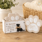 🐾 A House Is Not a Home Without a Dog – Paw Print Coaster Set