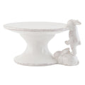 White Ceramic Cake Stand With Bunny Rabbits