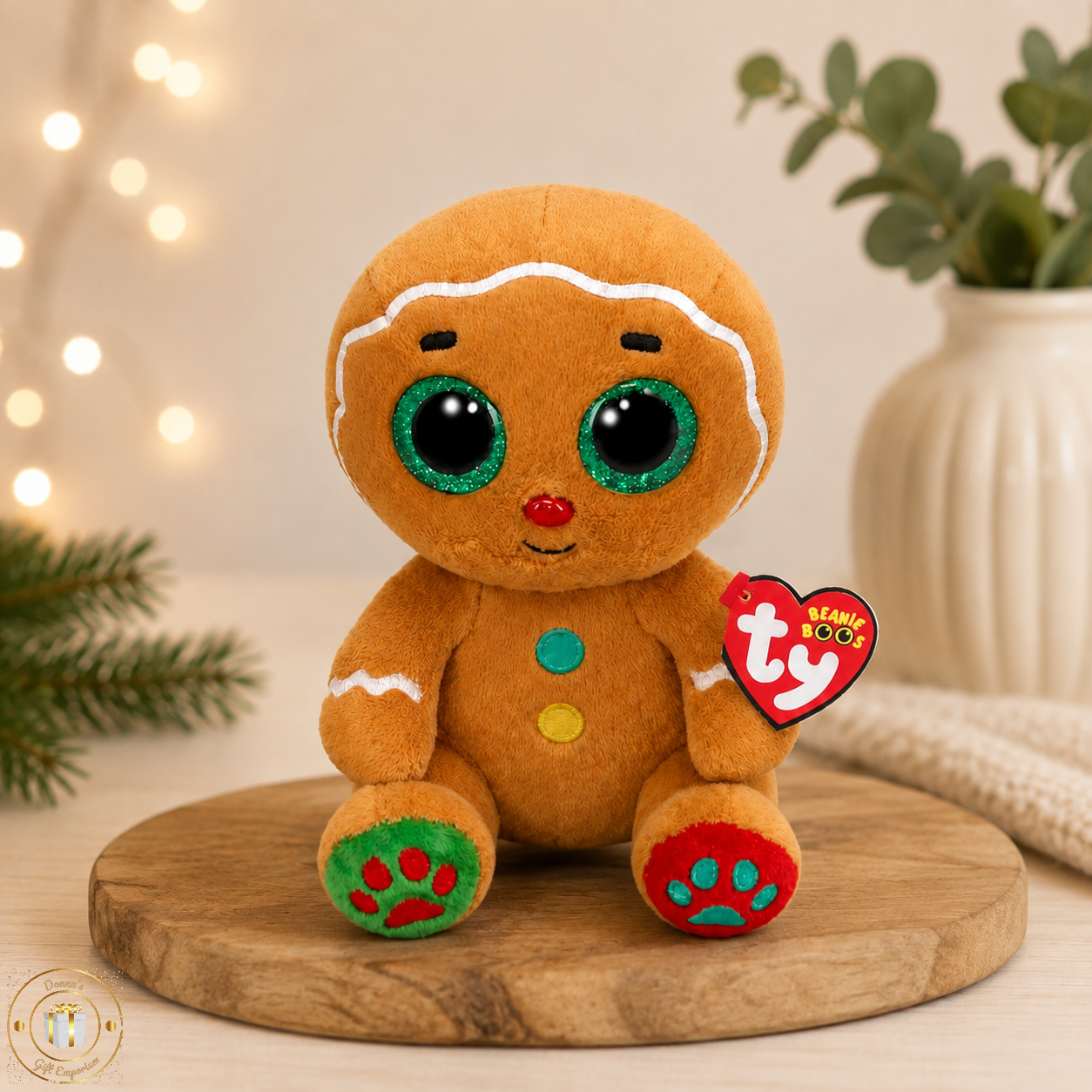 Beanie Boo Festive Gingerbread - Soft Plush Toy