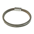 Multi Row Magnetic Bracelet in Light Grey & Silver