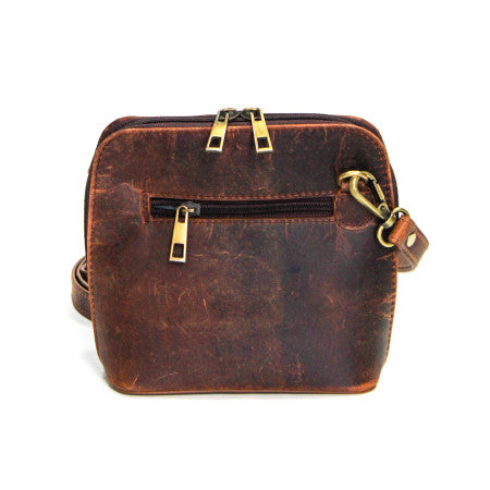 Vintage Leather Clutch / Cross Body Bag - Brown