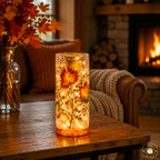 Crackle Autumn Leaves LED Vase, Tube & Balls