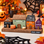 Spooky Street Wooden Halloween Village