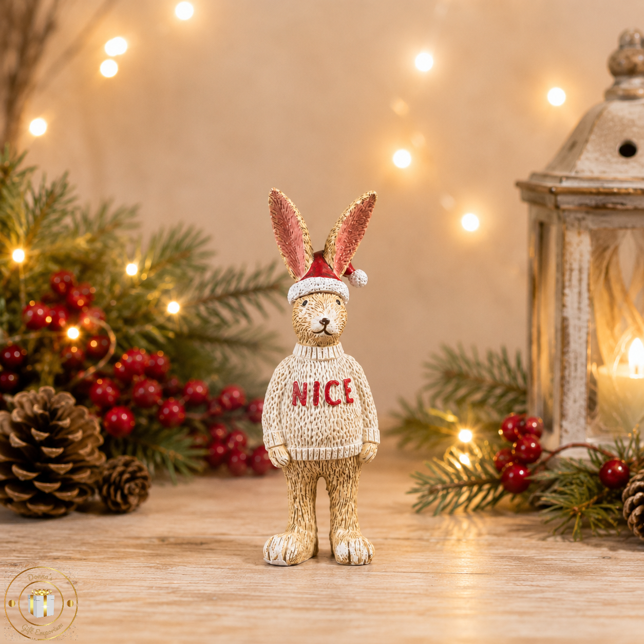 Festive “NICE” Christmas Rabbit