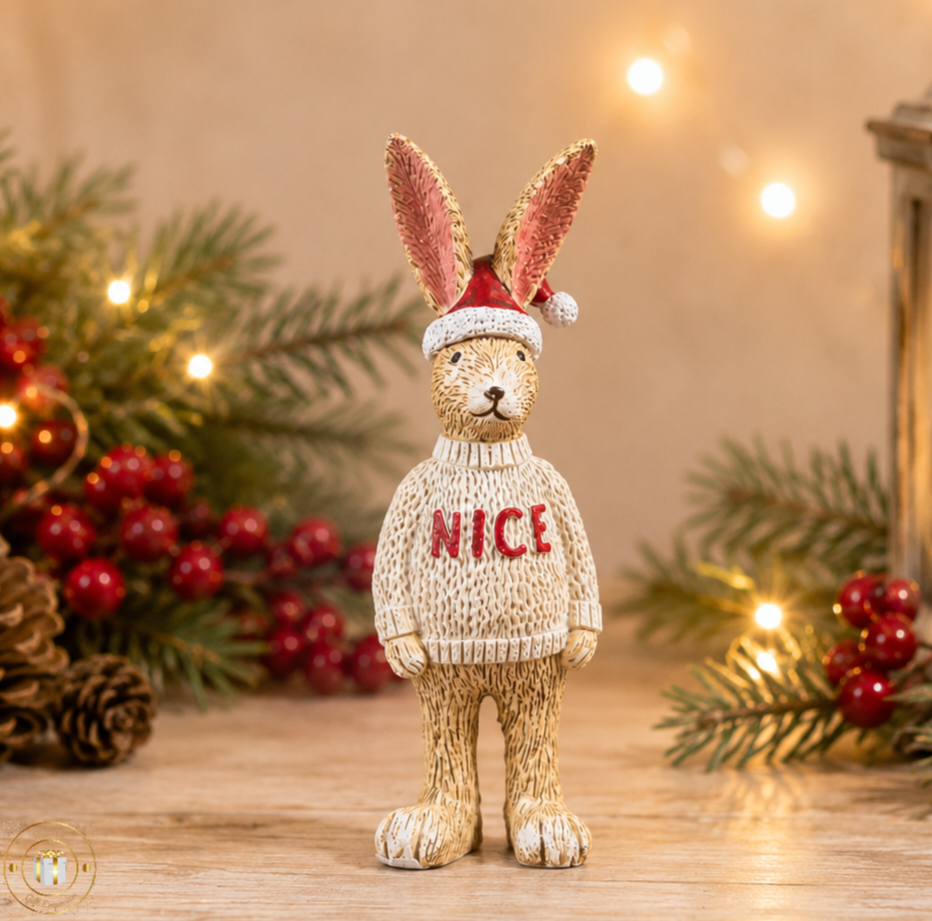 Festive “NICE” Christmas Rabbit