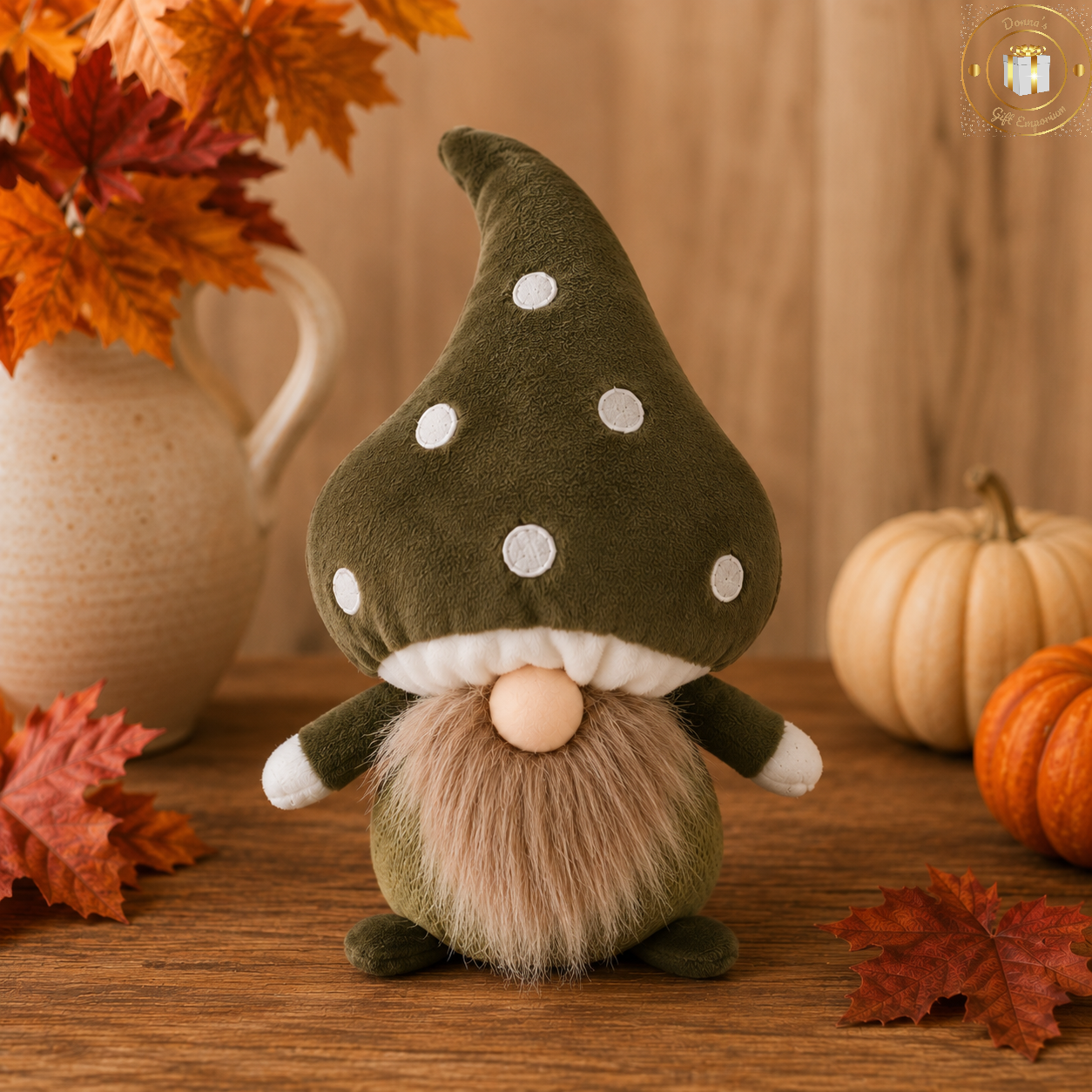 Autumn Woodland Mushroom Gonk - Sitting