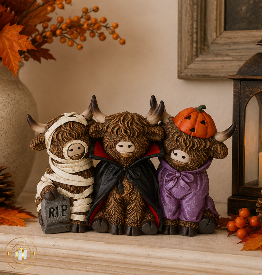 Spooky Highland Cow Trio