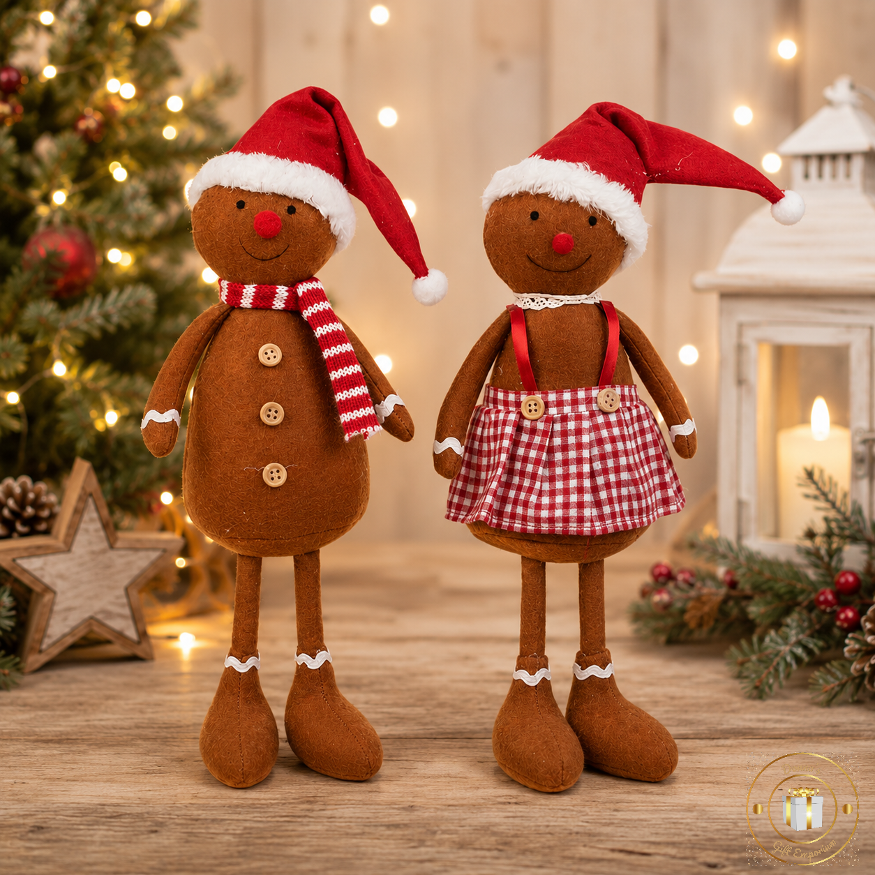 Standing Festive Plush Gingerbread Boy Girl