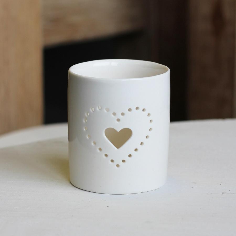 Dotty Heart Tea Light Candle Holder