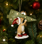 Mouse With Christmas Tree & Birds Tree Decoration
