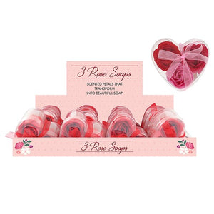 Valentines Soap Roses - Set of 3