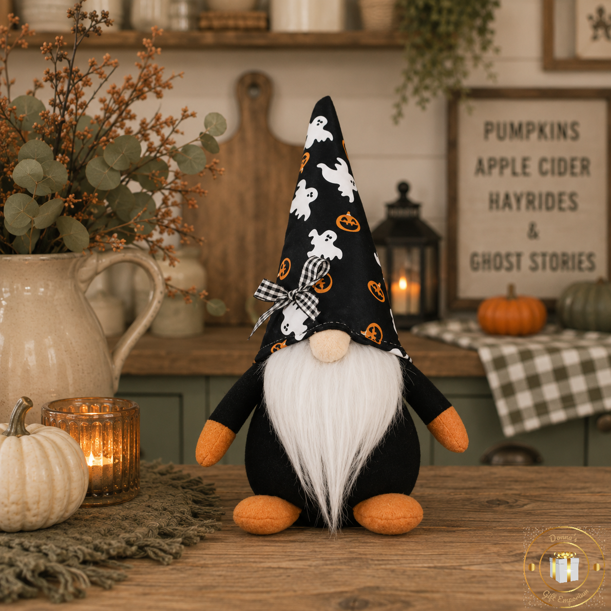 Halloween Ghost & Pumpkin Gonk Decoration