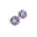 Large Layered Flower Stud in Violet & Gold