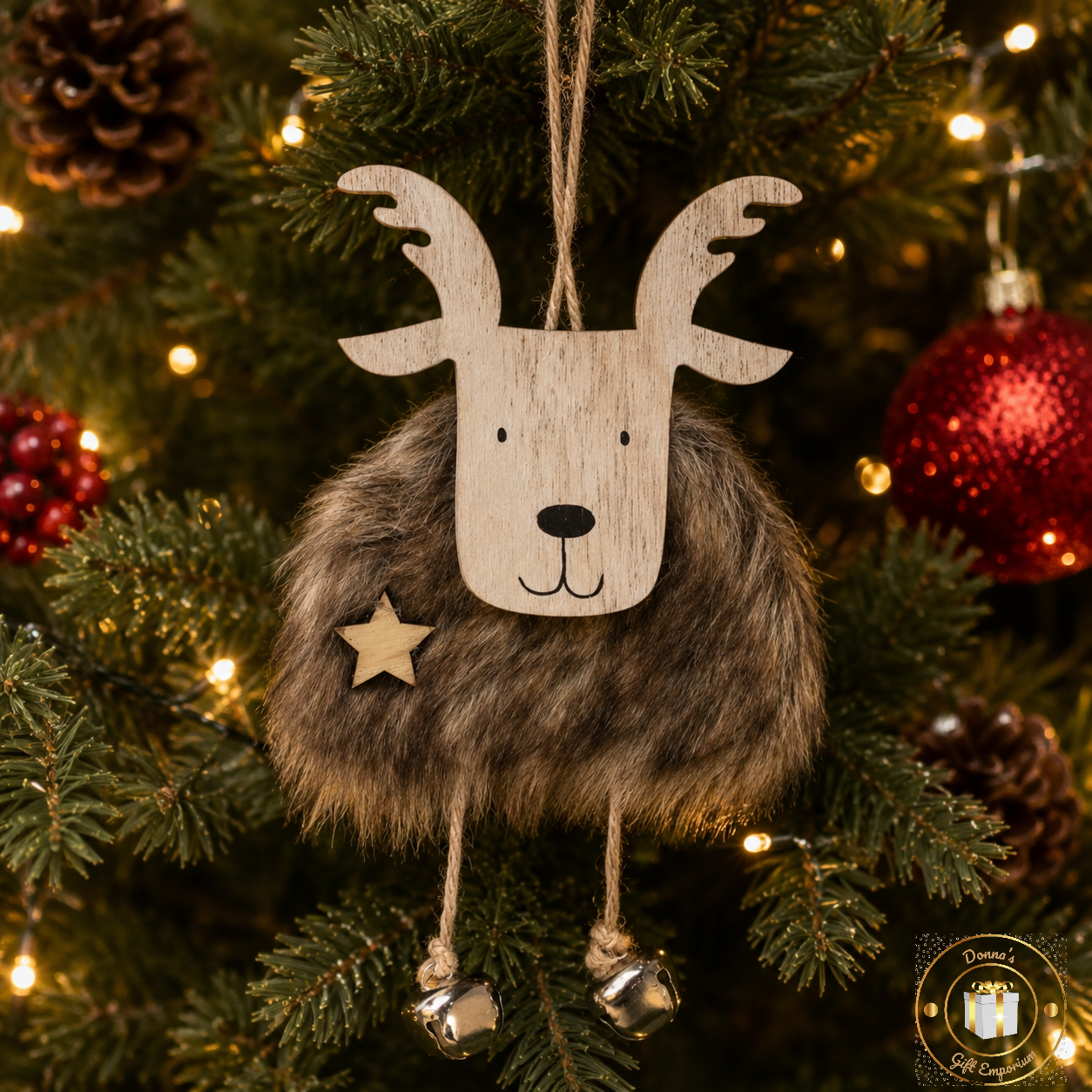 Moose With Bells - Tree Decoration