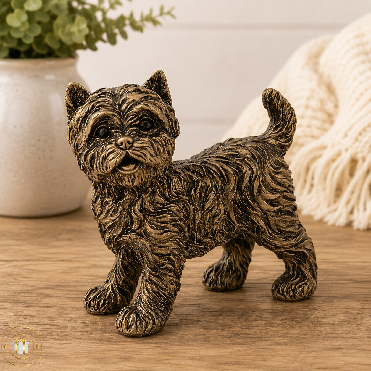Bronze Effect Terrier Dog Ornament 🐾