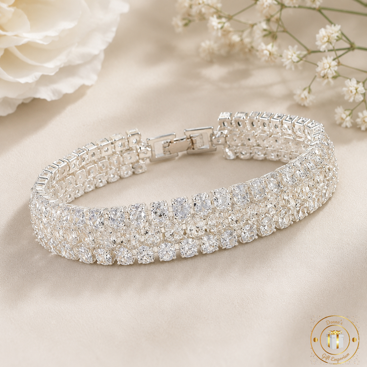 Sparkling Crystal Silver Plated Bracelet