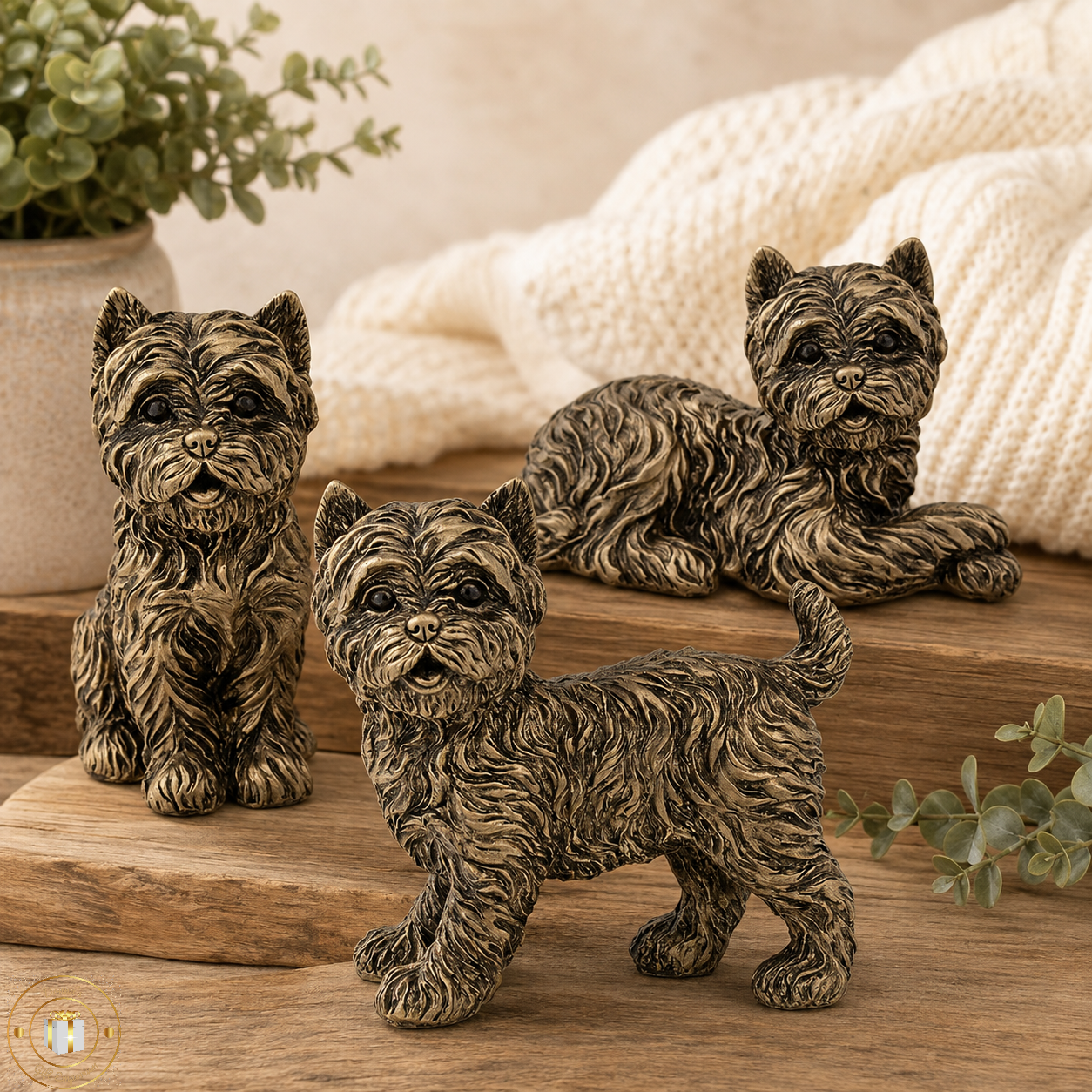 Bronze Effect Terrier Dog Ornament 🐾