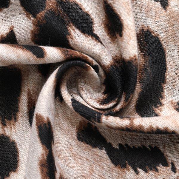 Eco Style - Leopard Print Scarf - Beige