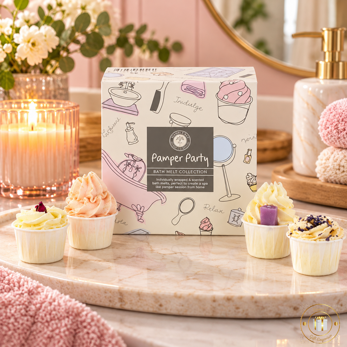 Wild Olive Gift Set - 4 Luxury Bath Melts - Pamper Party