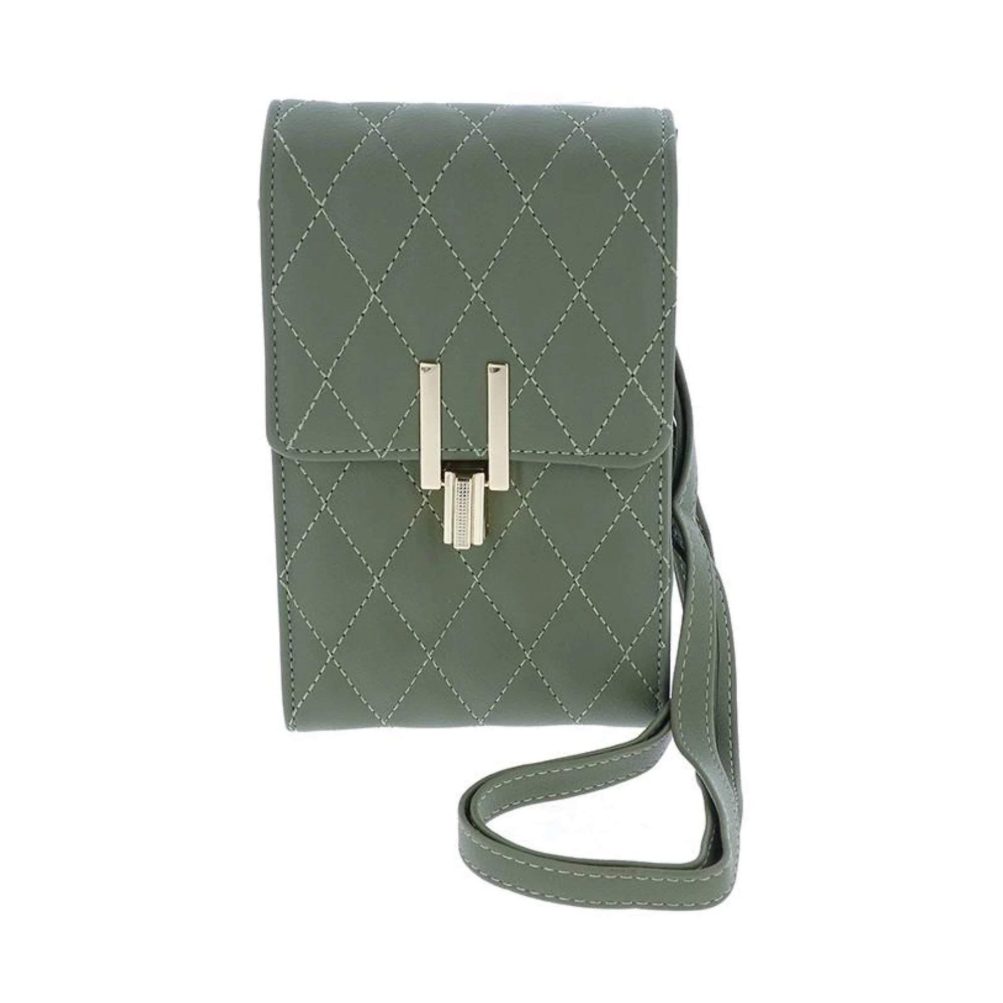 Equilibrium Diamond Quilt Mobile Phone Bag - Green
