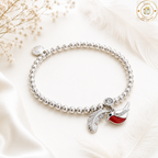 Robins Appear Feather & Robin Silver Plated Stretch Bracelet