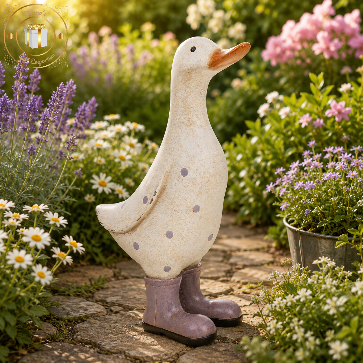 Garden Duck - Polka Dot Lilac - Medium